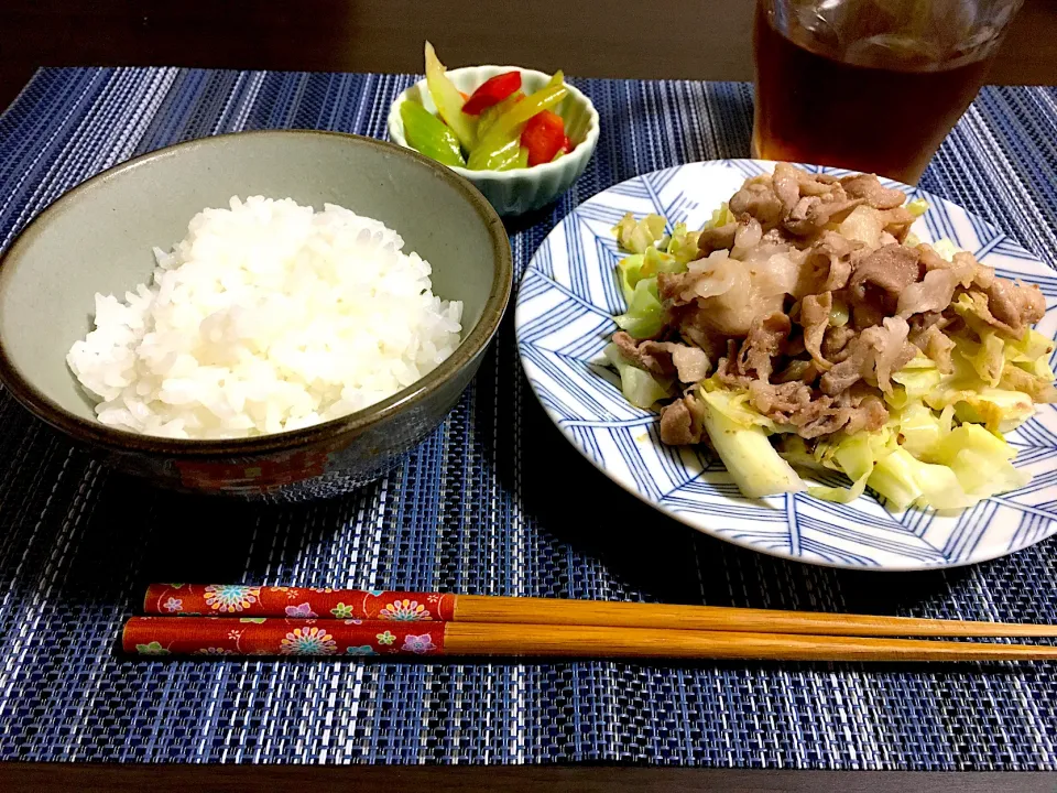 豚こまキャベツぽん酢、セロリとパプリカのマリネ|ちぐあささん