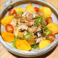 柿と鯖燻のサラダ