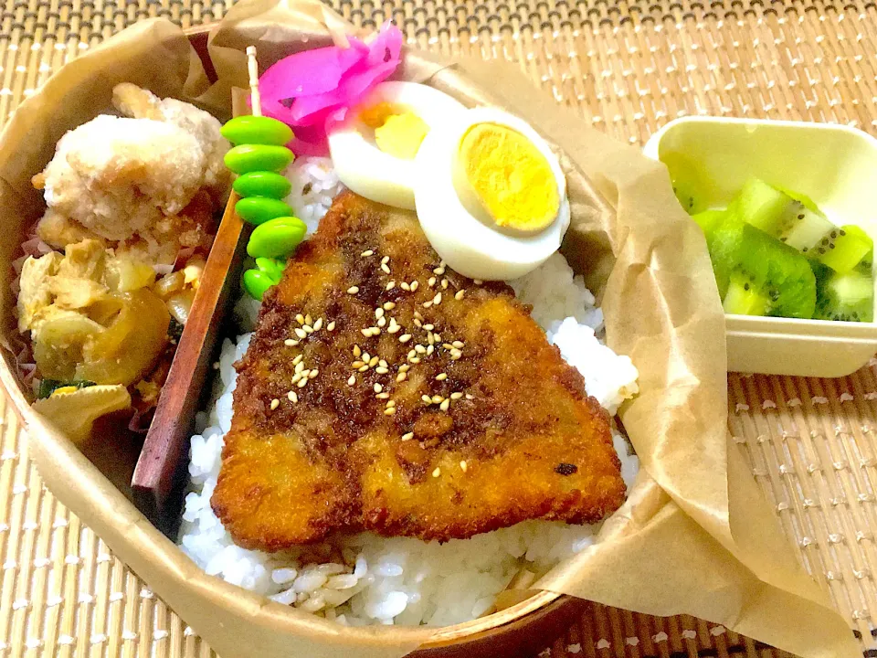 Snapdishの料理写真:高校生男子のわっぱ弁当|もりや❤ゆりさん