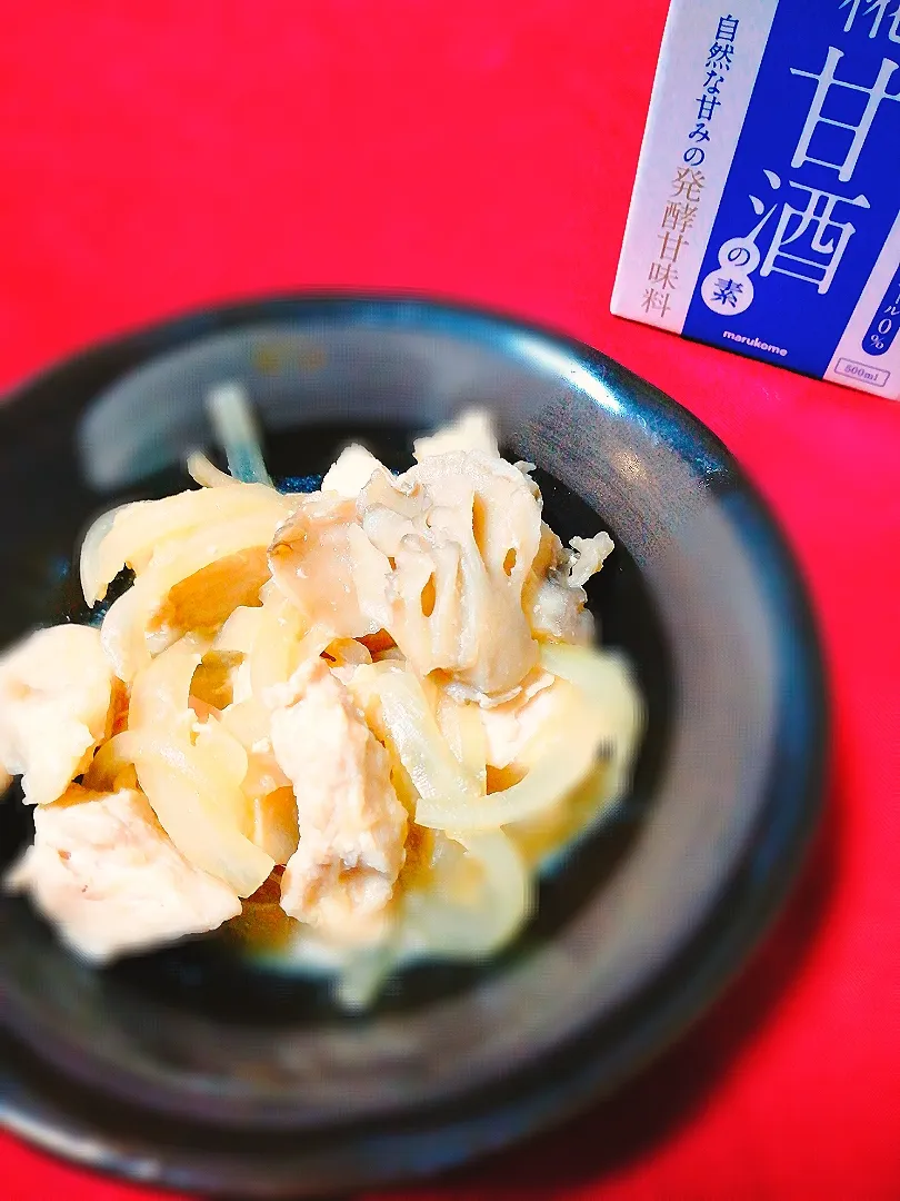 鶏とマイタケの甘酒味噌煮|つばささん