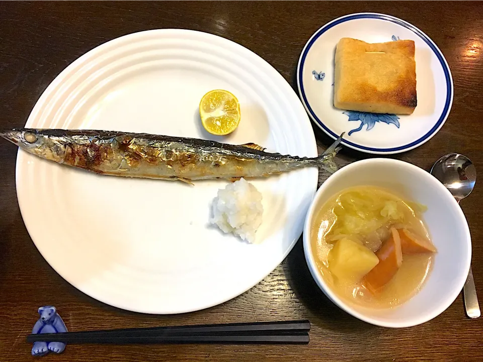 焼きサンマ、納豆巾着、ポトフ|カドラさん