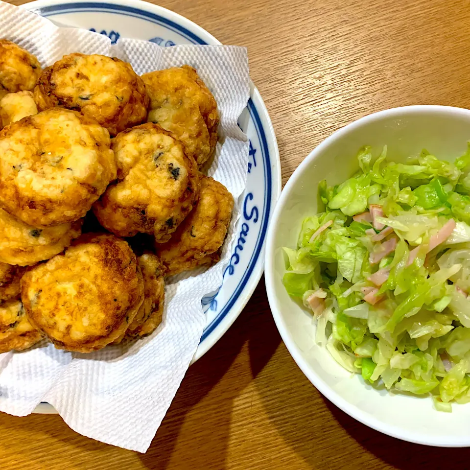 豆腐のふわふわ揚げとキャベツのあっさりサラダ|みみりんさん