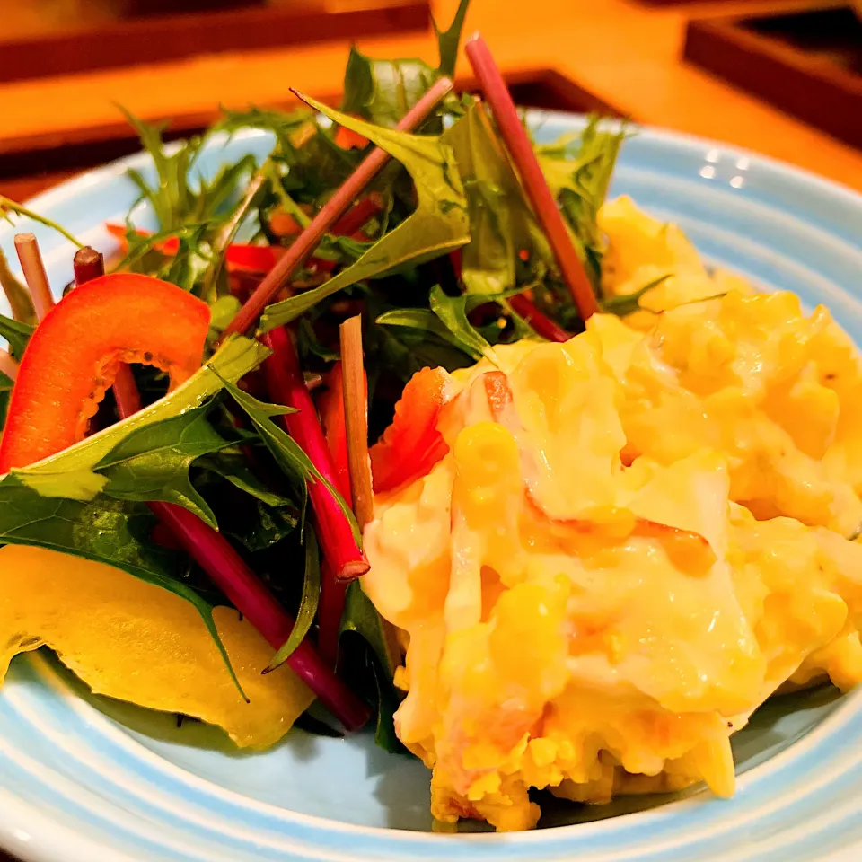 野菜サラダ🥗卵サラダ|いちごさん