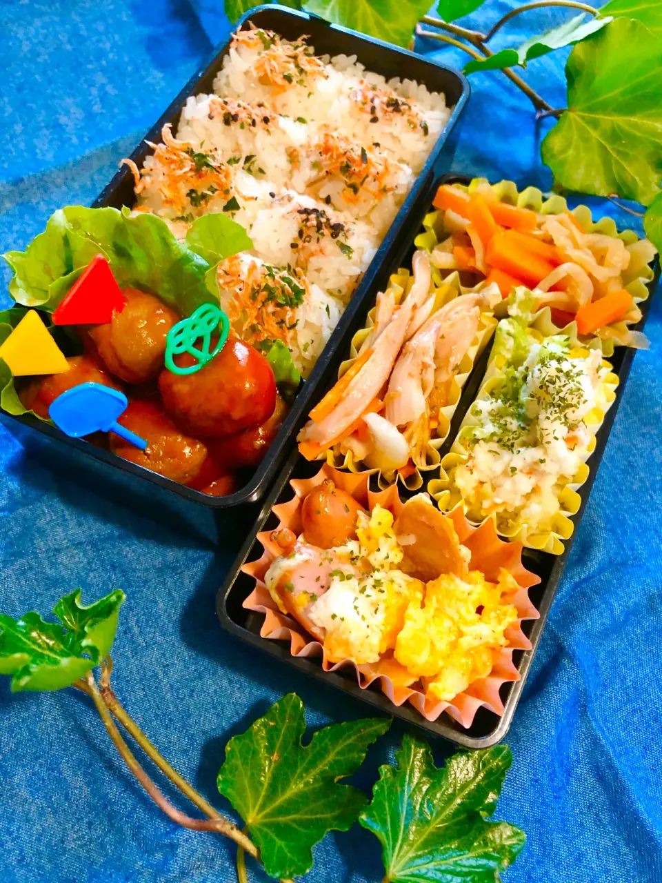 Snapdishの料理写真:旦那の夜勤弁当🍱|ぷーはるひゅうさん