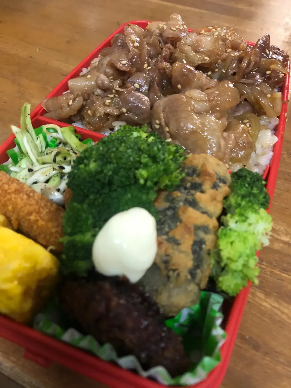 12/1次男用弁当(肉弁当)|マツさん