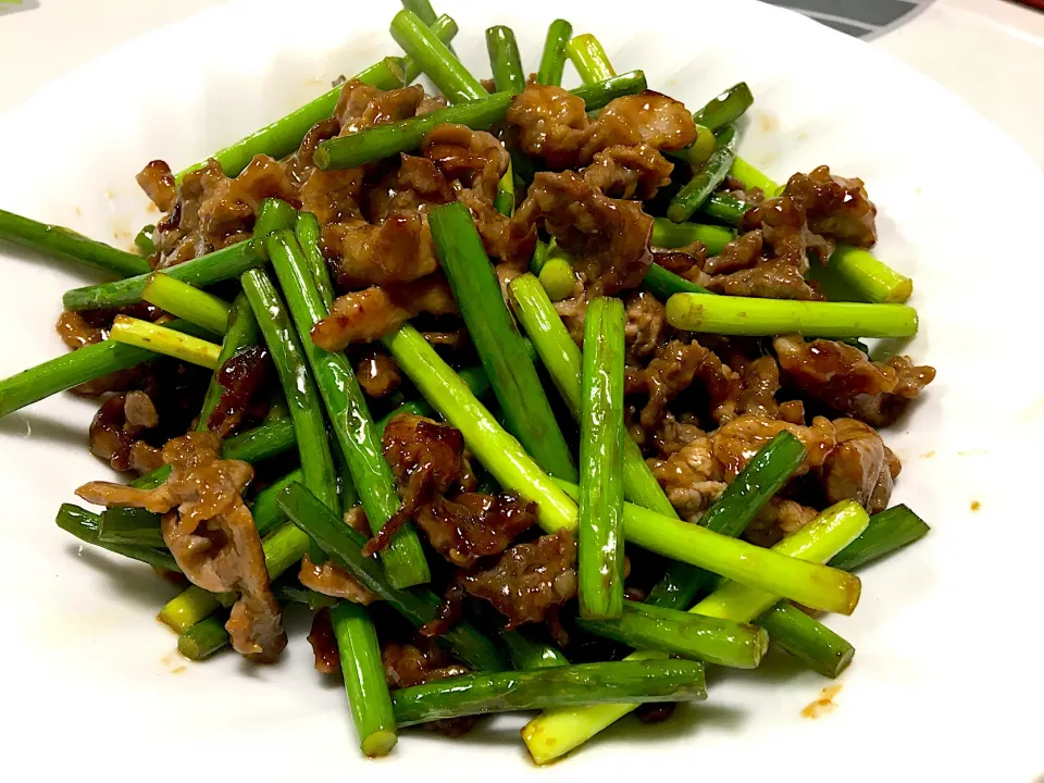 ニンニクの芽と牛肉のオイスターソース炒め|@KITAさん