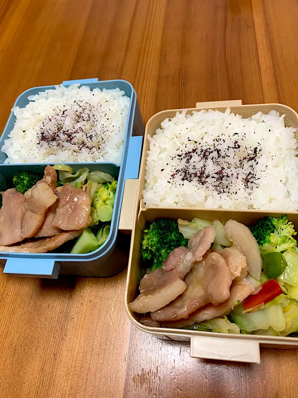 Snapdishの料理写真:月曜　豚肉味噌漬け炒め　ブロッコリー炒め|Mzkさん