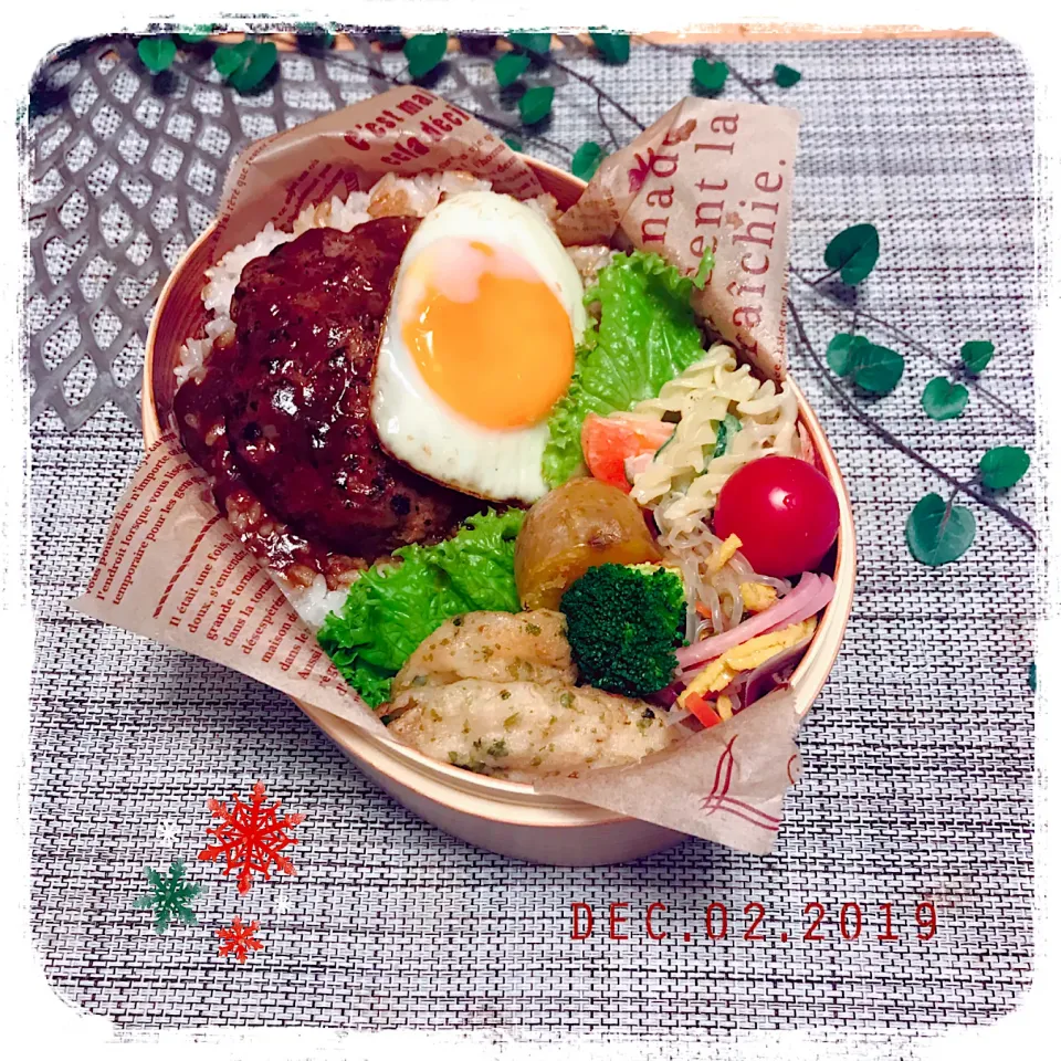 12/2 ☺︎ ロコモコ丼弁当✩.*˚|jon2さん