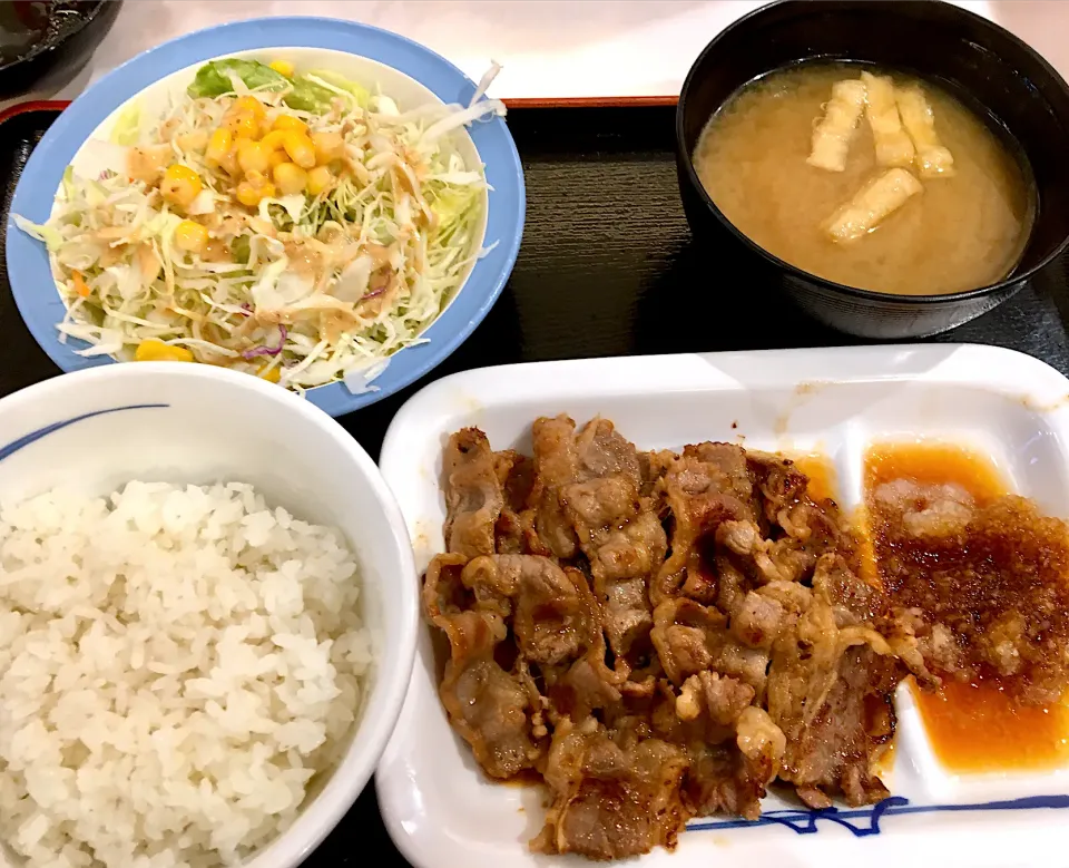 Snapdishの料理写真:今日のランチは松屋で"カルビ焼肉定食"|mottomoさん