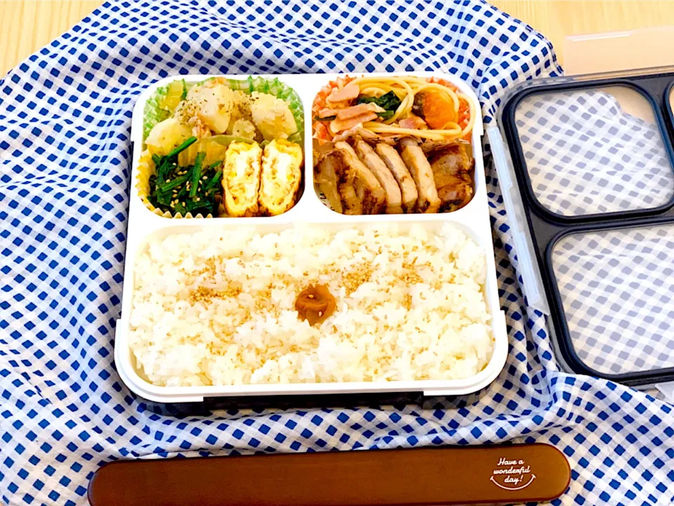 大寝坊！焼いただけ:麹漬け豚のソテー弁当|たまごさん