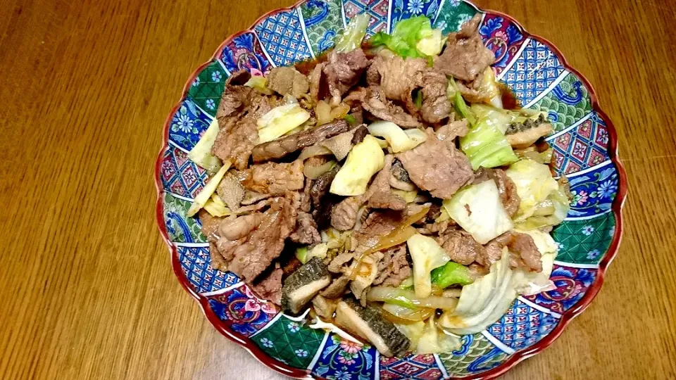 牛肉、モツ焼肉のタレ炒め|Akiko Nakamotoさん