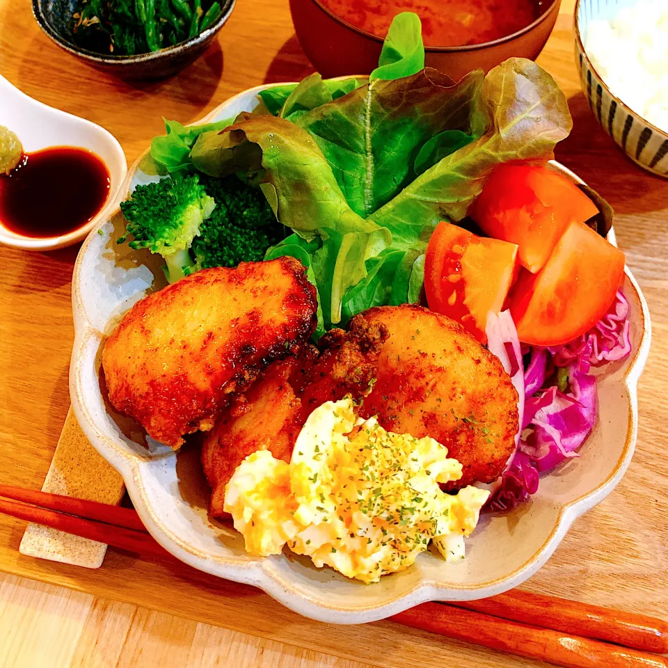 チキン南蛮定食✴︎                                              塩麹で鶏むね肉がジューシー♬|あやみんさん