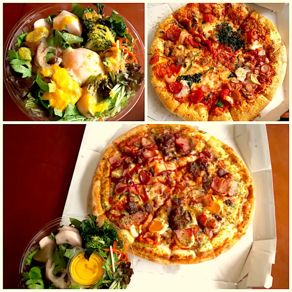 Sunday brunch🍴Dominos Pizza🍕お野菜たっぷりサラダ|🌈Ami🍻さん