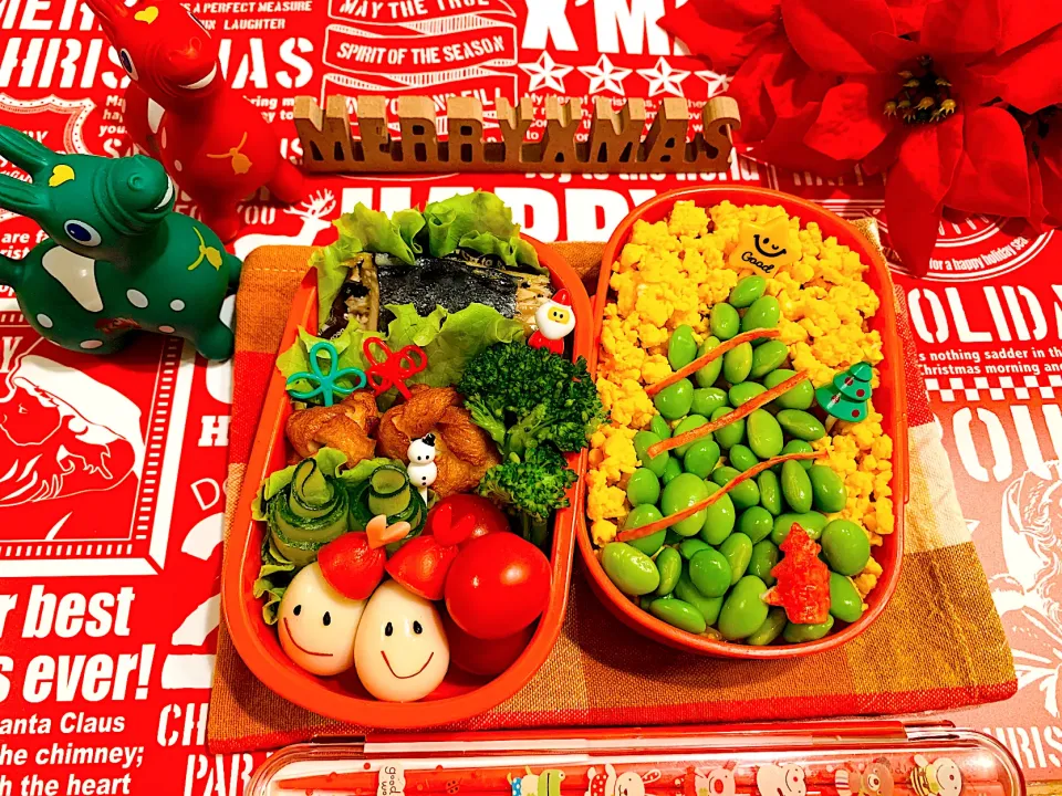 Snapdishの料理写真:JKお弁当🎄クリスマス弁当|いちごさん