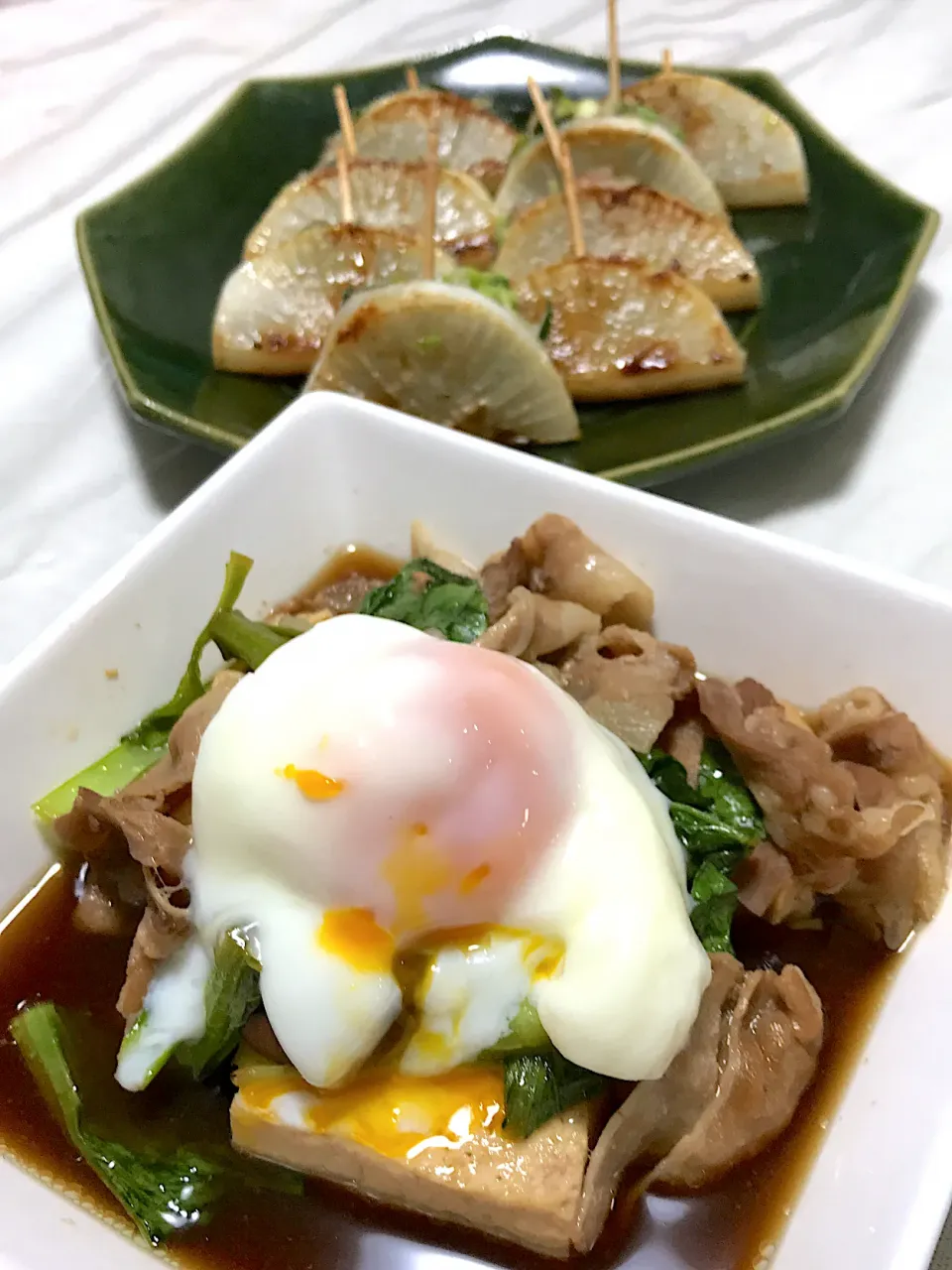 肉豆腐と大根餃子|まさよしさん