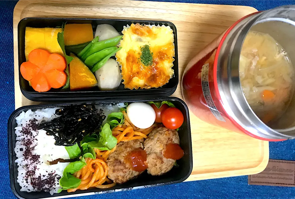 スープジャーの豚汁をつけたお弁当|ナタママさん