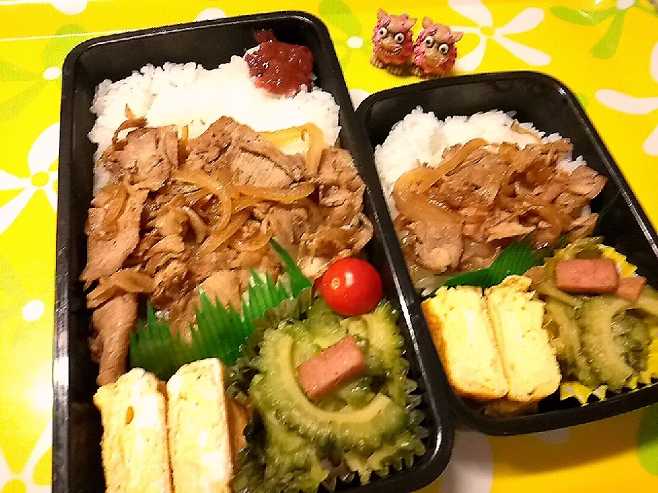 Snapdishの料理写真:夫の弁当、娘の弁当|みどりさん