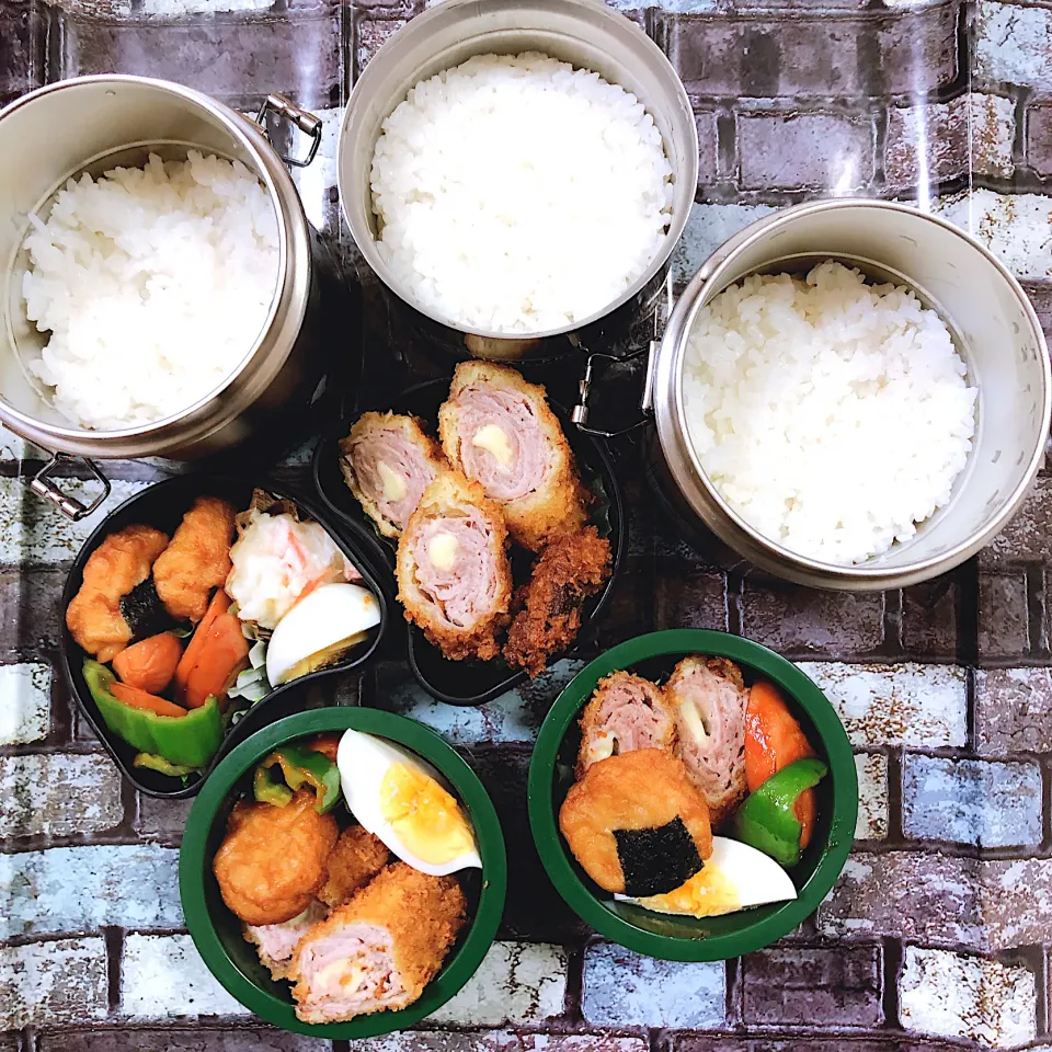 Snapdishの料理写真:3人弁当😜|Rie Naganoさん