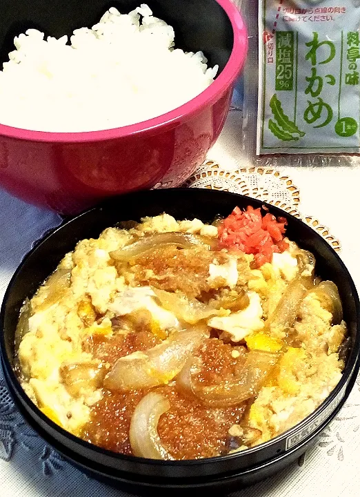 ハムカツ丼のお弁当|🌻ako ·͜·♡peco🌻さん