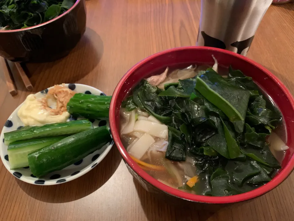 12月6日夜はわかめうどん|とももさん