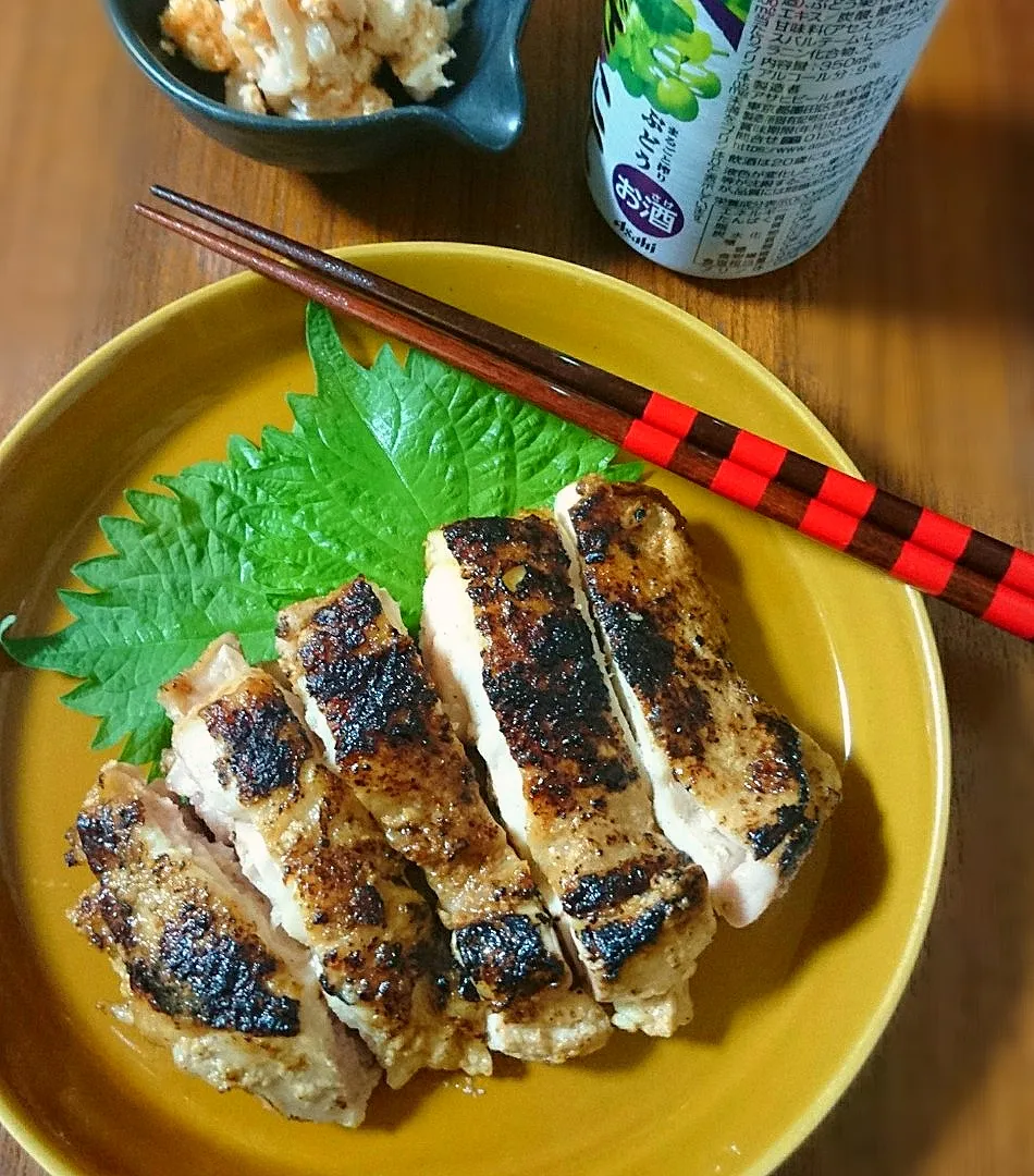 鶏の酒粕味噌漬け焼き|まりおさん