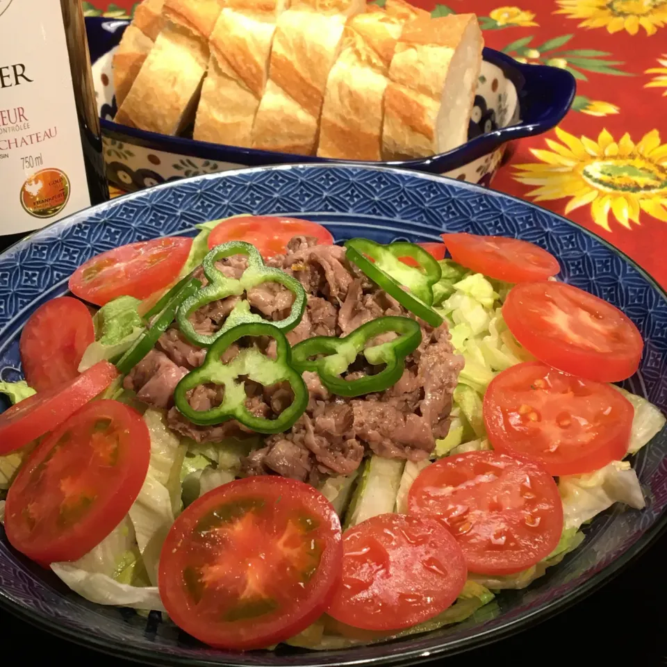 ローストビーフサラダ|通風じいさんと糖尿ばあさんの食卓さん