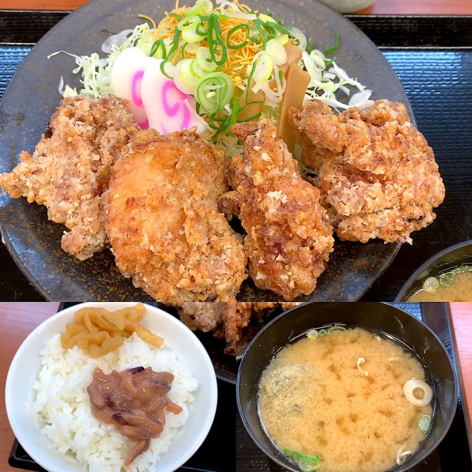 Snapdishの料理写真:らーめんからあげ定食|るみおんさん