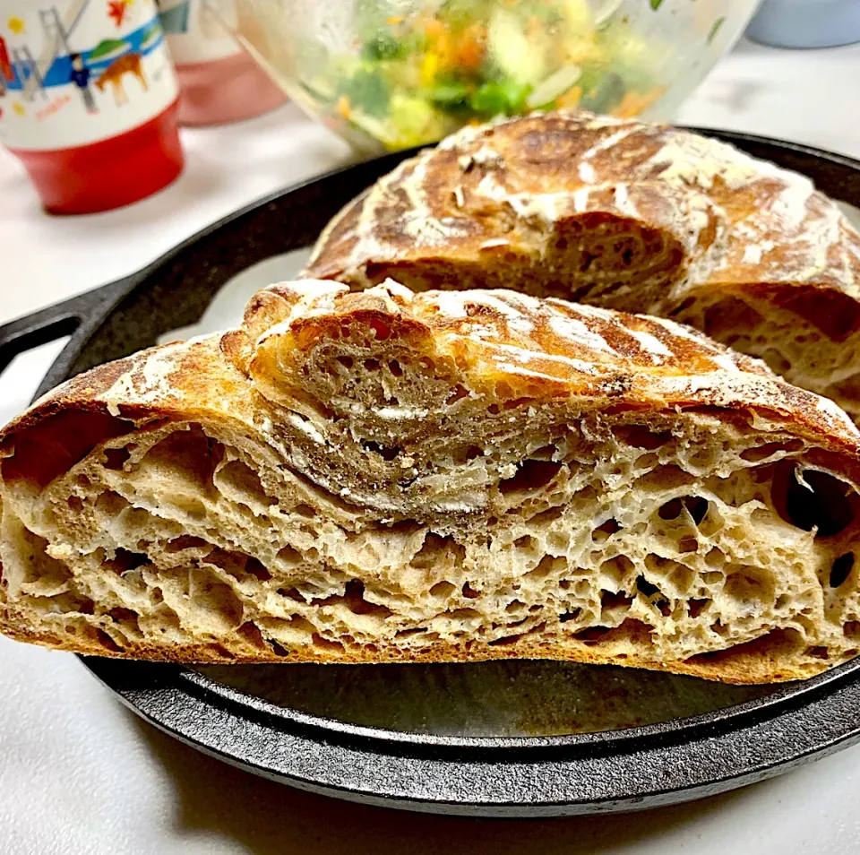 Open Crumb 50% Whole Wheat Sourdough Bread|gonbenさん