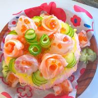 特別に寿司ケーキ作った😁