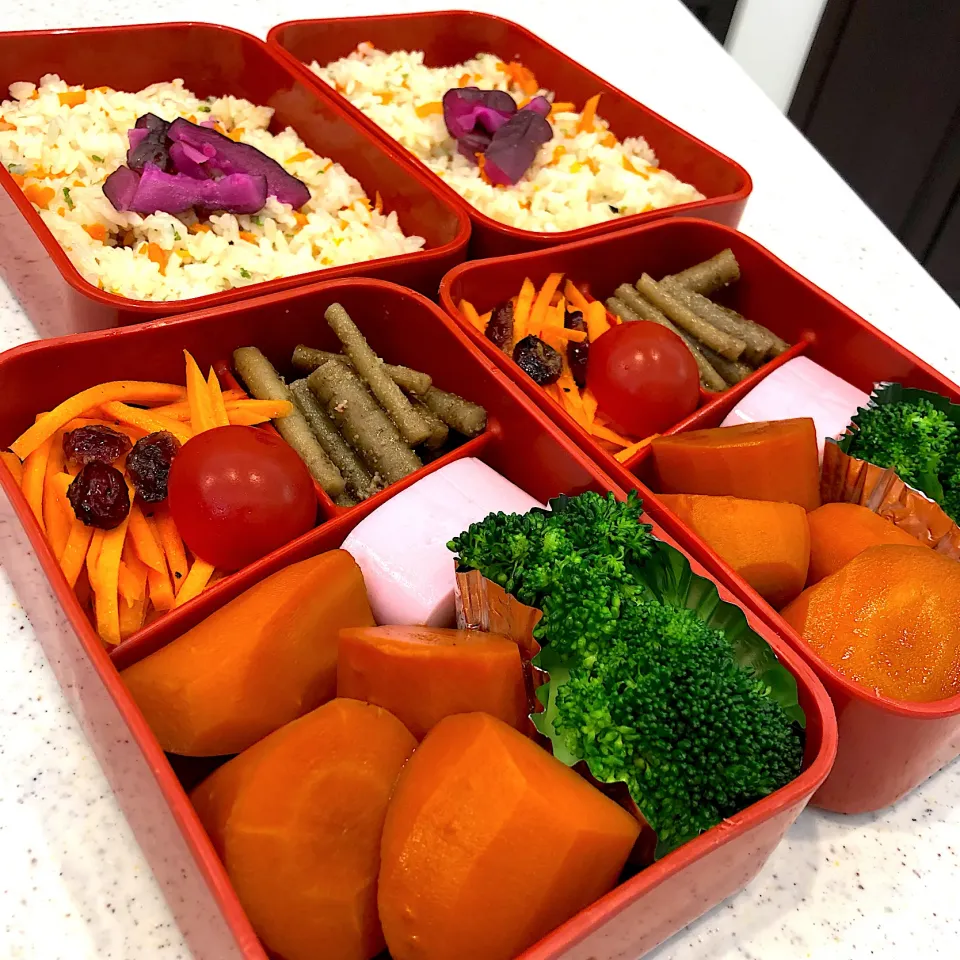 Snapdishの料理写真:シュトママさんの料理 「人参のラペ🥕クミンシード入れて」も入った人参弁当🥕|ヨッチャンさん