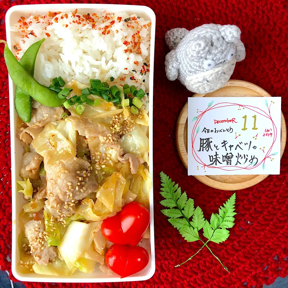 豚とキャベツの味噌炒め弁当|mogumogu1.11さん