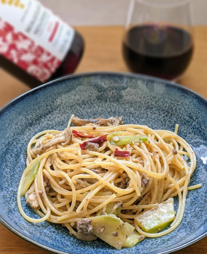 Snapdishの料理写真:マスタードのおつまみパスタ|ぼんさん