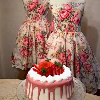 Snapdishの料理写真:イチゴのケーキ🍓自作のダンス衣装に似合うケーキを作ってみました☺️✨