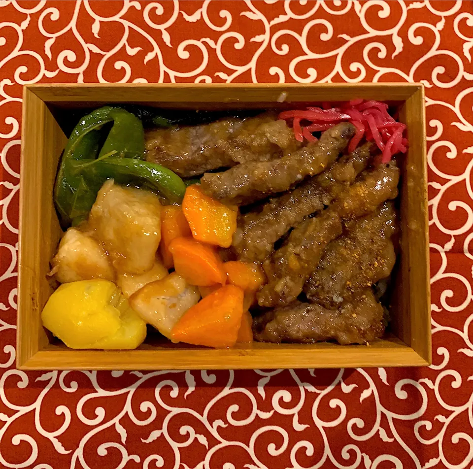 牛肉と野菜の甘辛和風弁当|momomamaさん