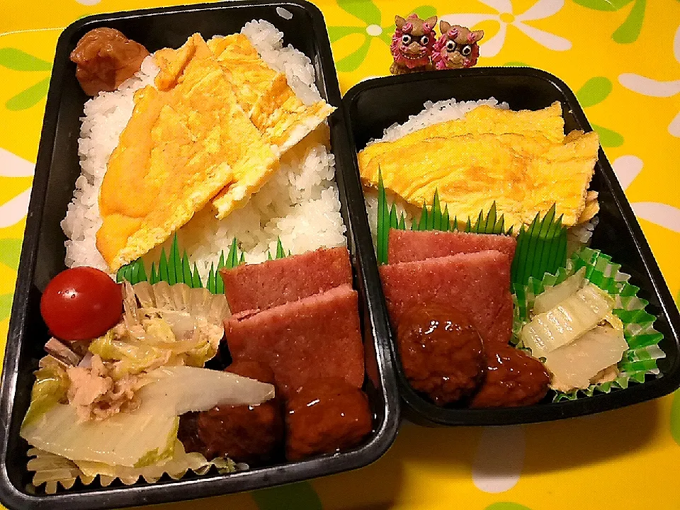 Snapdishの料理写真:夫の弁当、娘の弁当|みどりさん