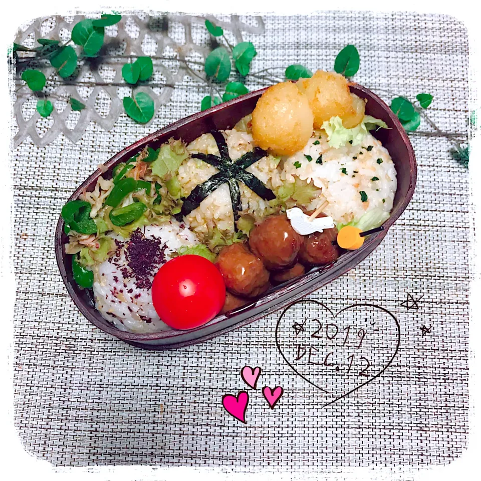 12/12 ☺︎ 3種おにぎり弁当✩.*˚|jon2さん