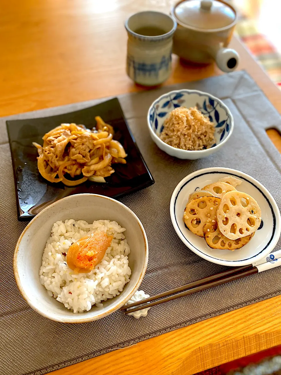 Snapdishの料理写真:作り置き色々(๑﹏๑ )お昼ご飯|サチャンさん