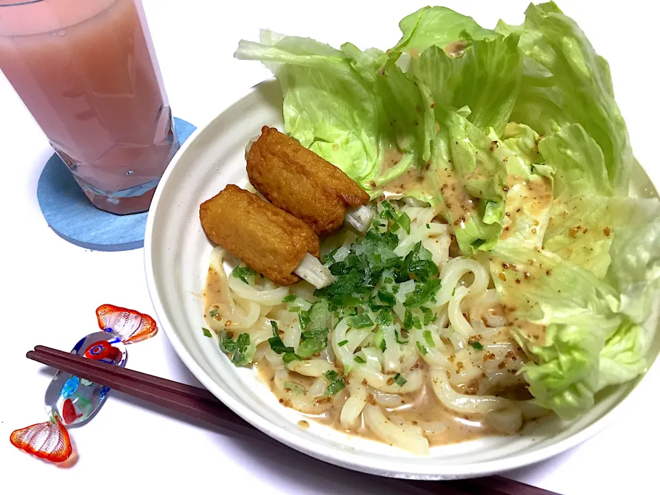 今宵は、ゴマだれゴボ天サラダうどん🍜|Kojiさん