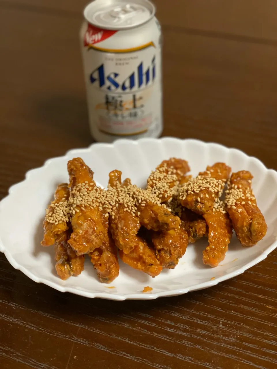 からあげビールさんの料理 めちゃウマ♪ビールが進む!揚げ手羽先の焼肉のたれマヨ絡め|TOMOさん