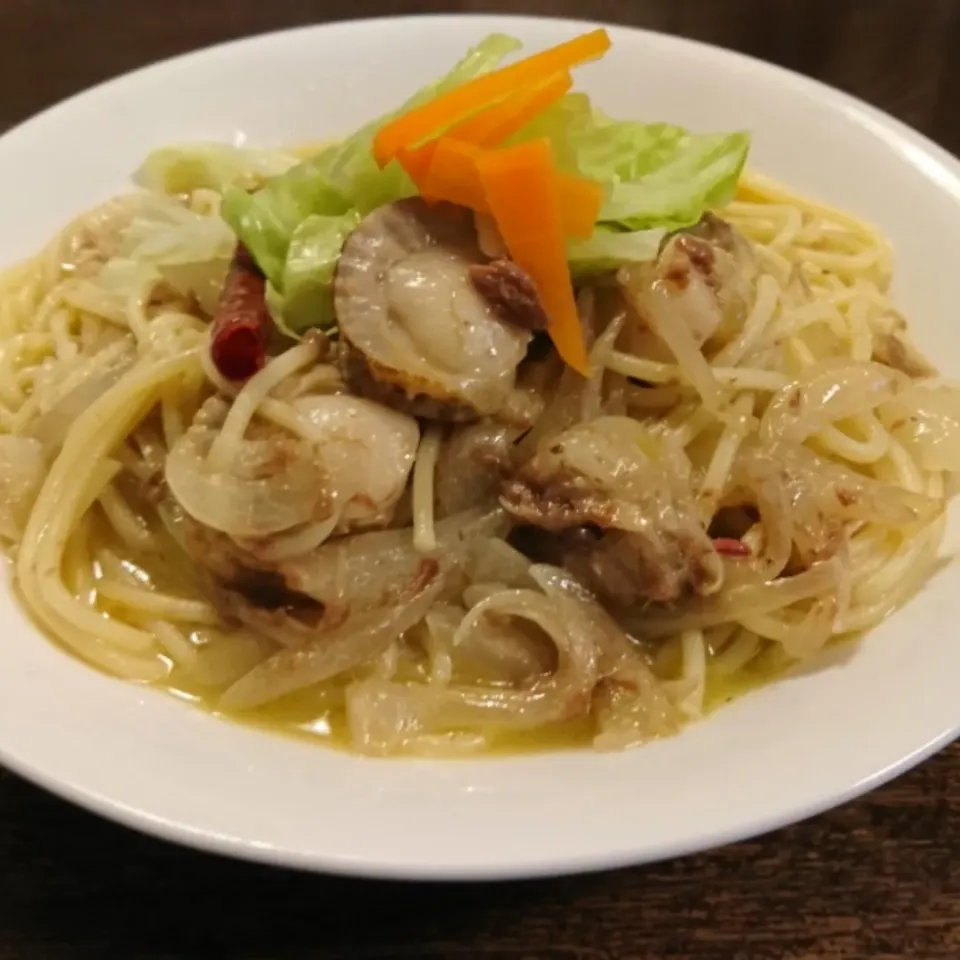 アンチョビと帆立のパスタ|しーPaPaさん