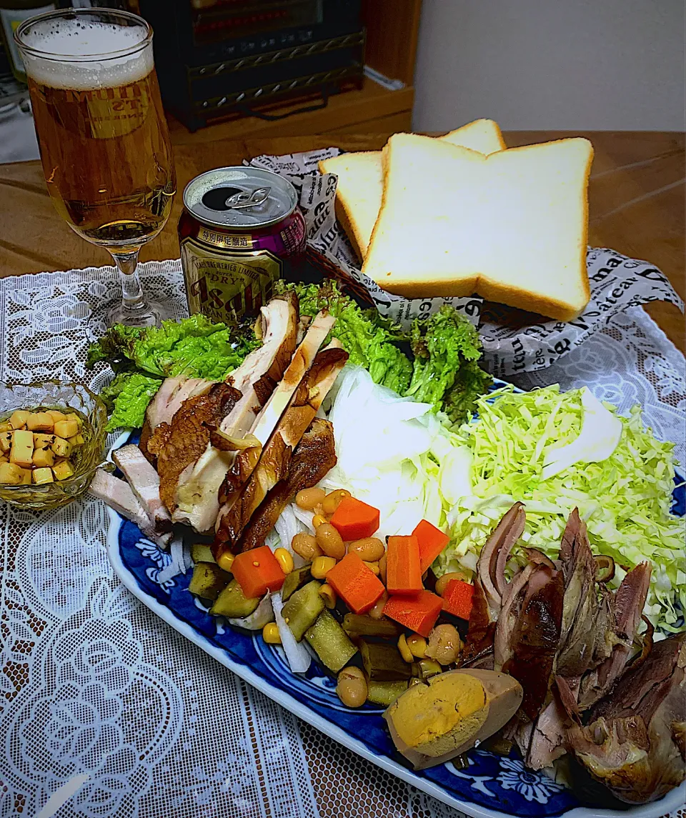 親鶏と若鶏のスモークチキンdeオープンサンド|Yuko Kobayashiさん