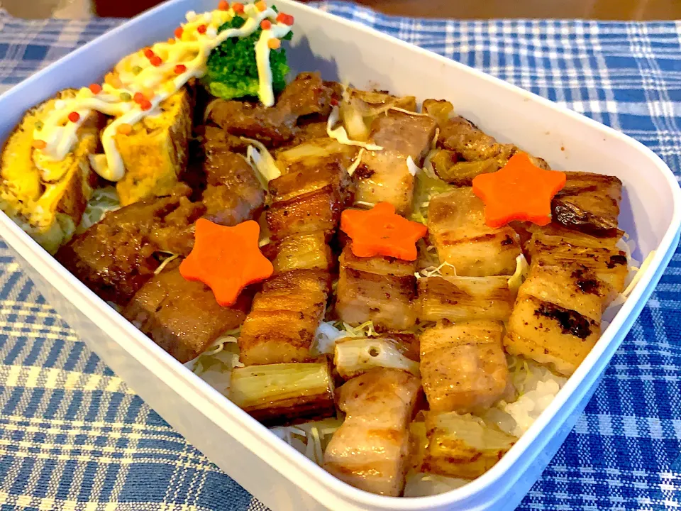 ねぎまと焼肉弁当|🍭よっぴさん