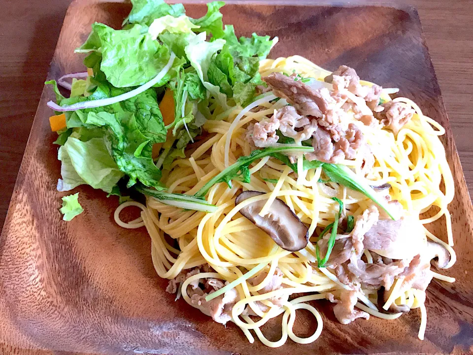 牛肉と水菜の和風パスタ|とみぃさん