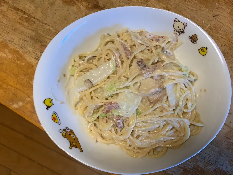 ベーコンと白菜のクリームパスタ|まさこさん