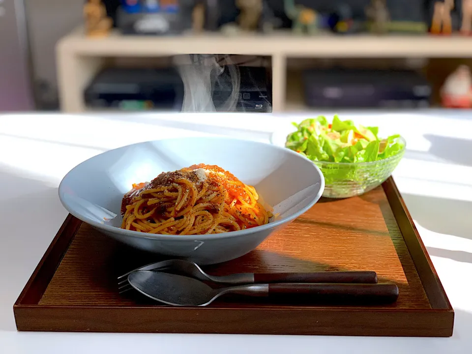 お昼ごはん。
ミートソースパスタ。|yukiさん