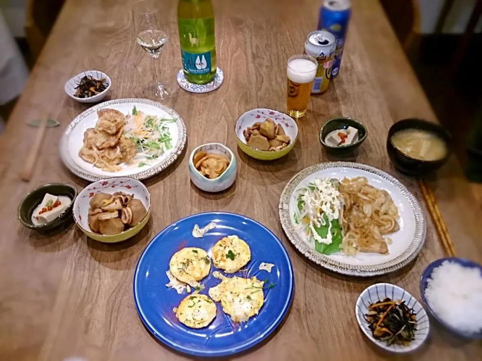 生姜焼きと煮物のある食卓|古尾谷りかこさん