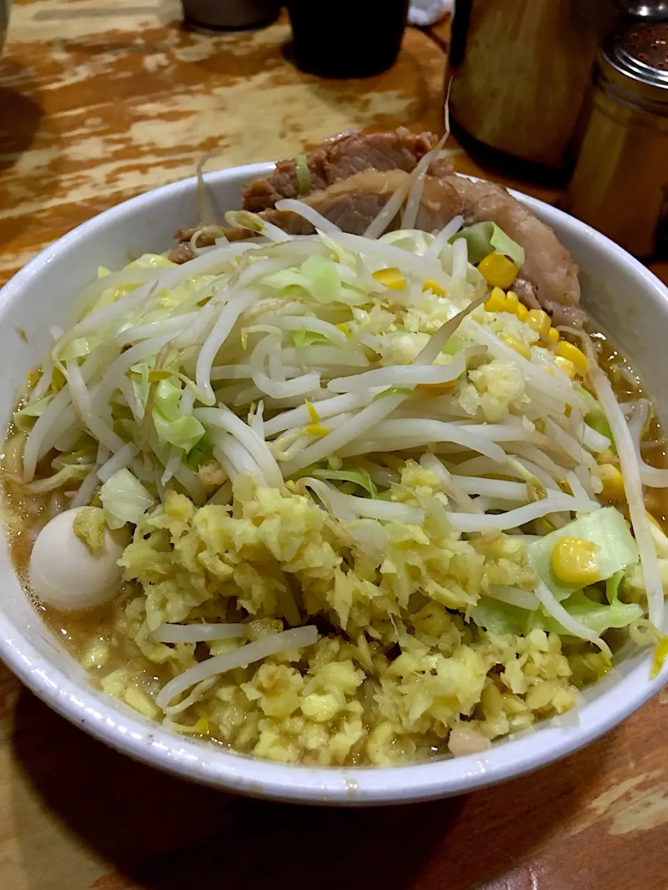 Snapdishの料理写真:プチ二郎＋しょうが(ニンニク少し)
@ラーメン二郎 八王子野猿街道店2|morimi32さん