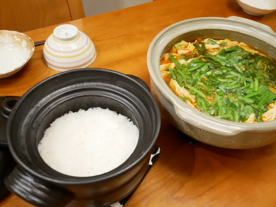 19/12/14 夕飯♪ キムチ鍋と土鍋ごはん|ikukoさん