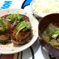 Snapdishの料理写真:レンコンのはさみ揚げ、筑前煮|かめむしさん