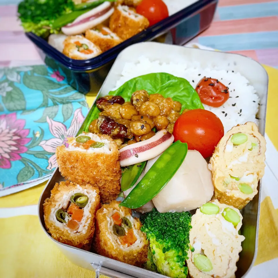 肉巻きフライ弁当🍱|サエさん